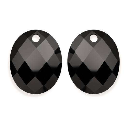 Earstones | Large Oval Onyx