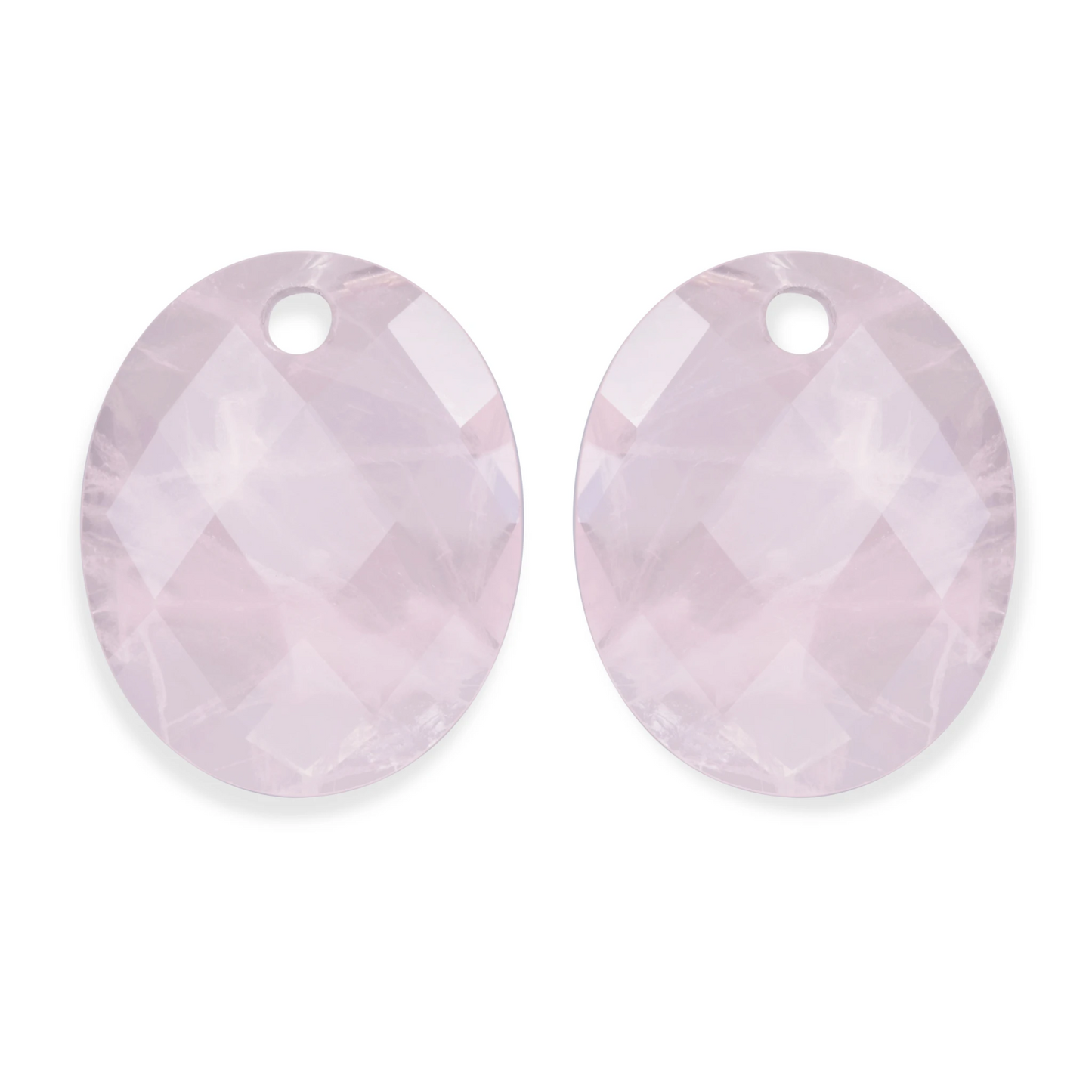 Earstones | Large Oval - Rose Quartz