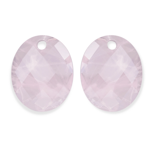 Earstones | Large Oval - Rose Quartz