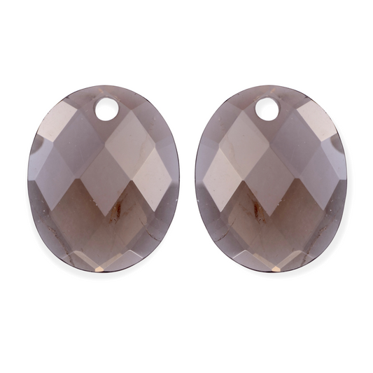 Earstones | Large Oval - Smoky Quartz