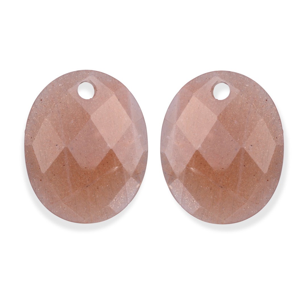 Earstones | Large Oval - Sunstone
