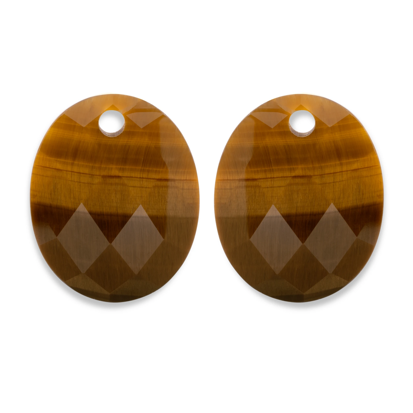 Earstones | Large Oval Tiger Eye