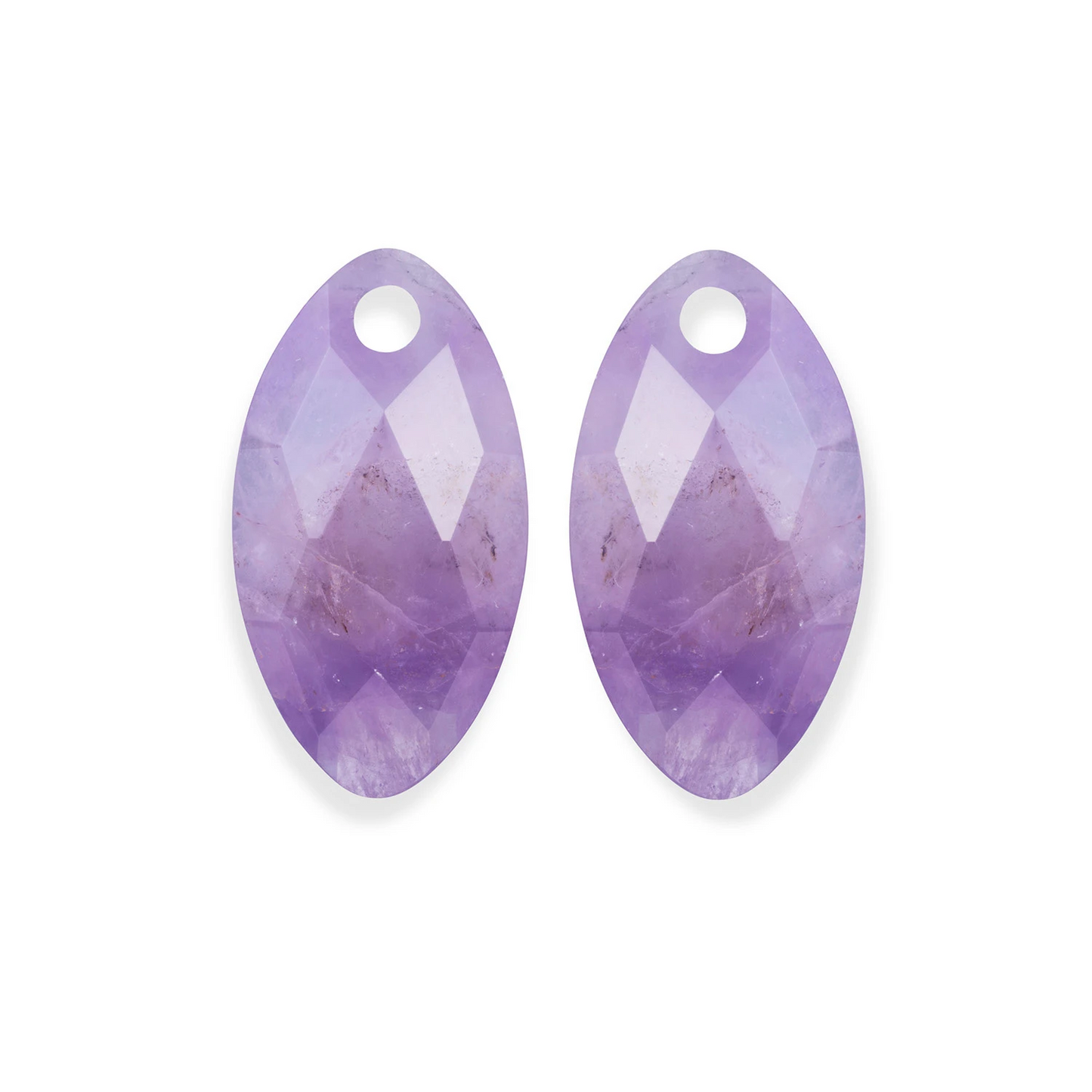 Earstones | Leaf - Amethyst