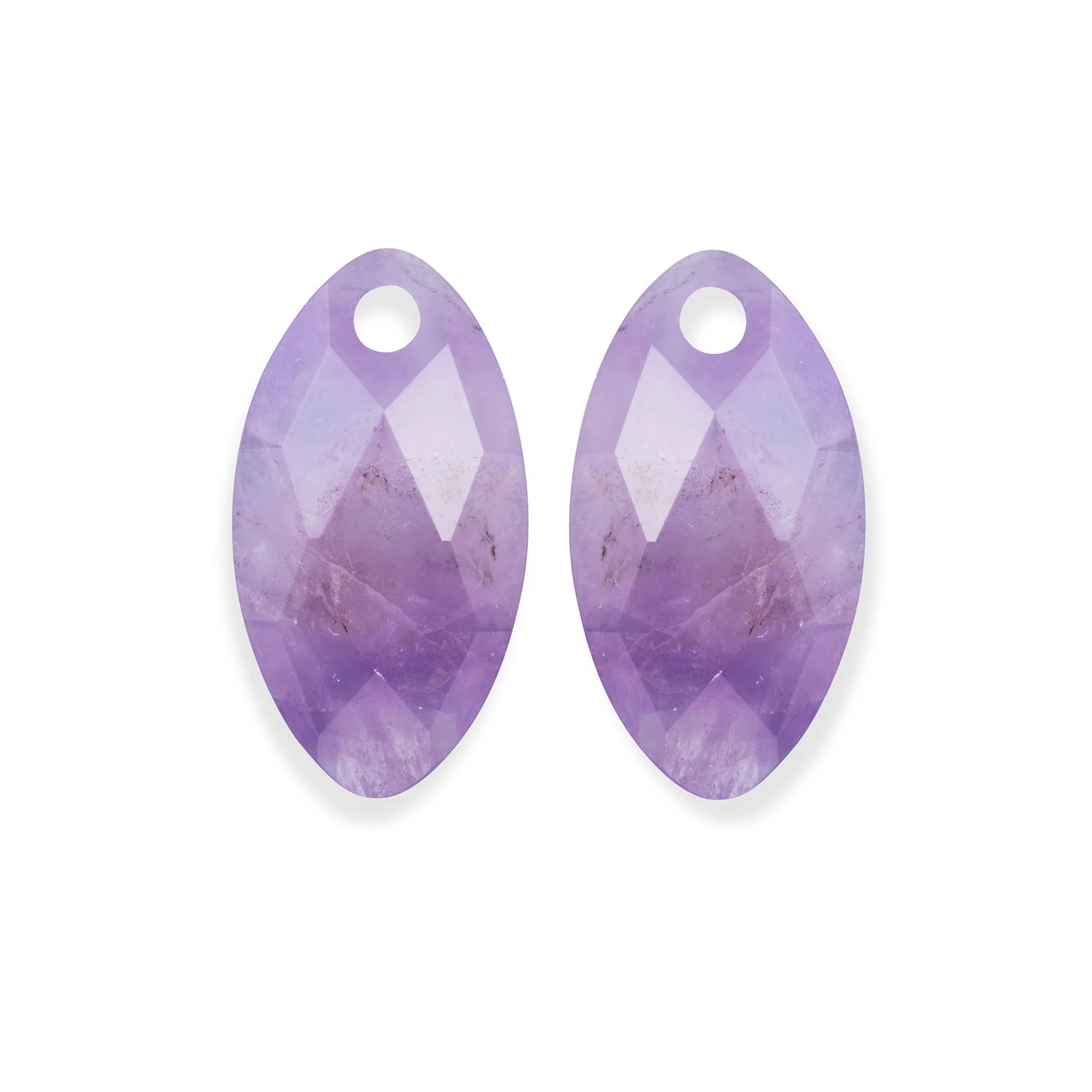 Earstones | Leaf - Amethyst