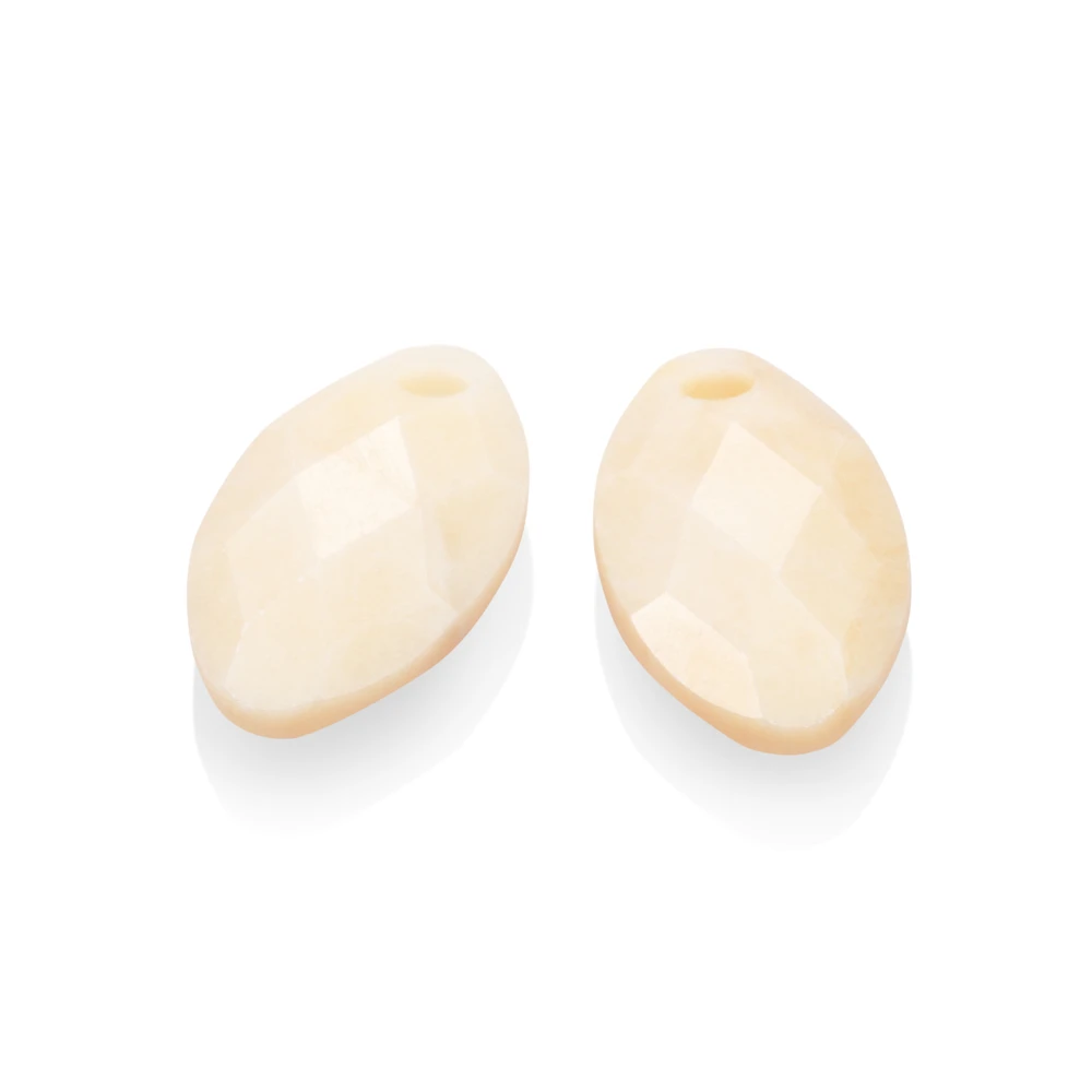 Earstones | Leaf Beige Agate Earleaf - small