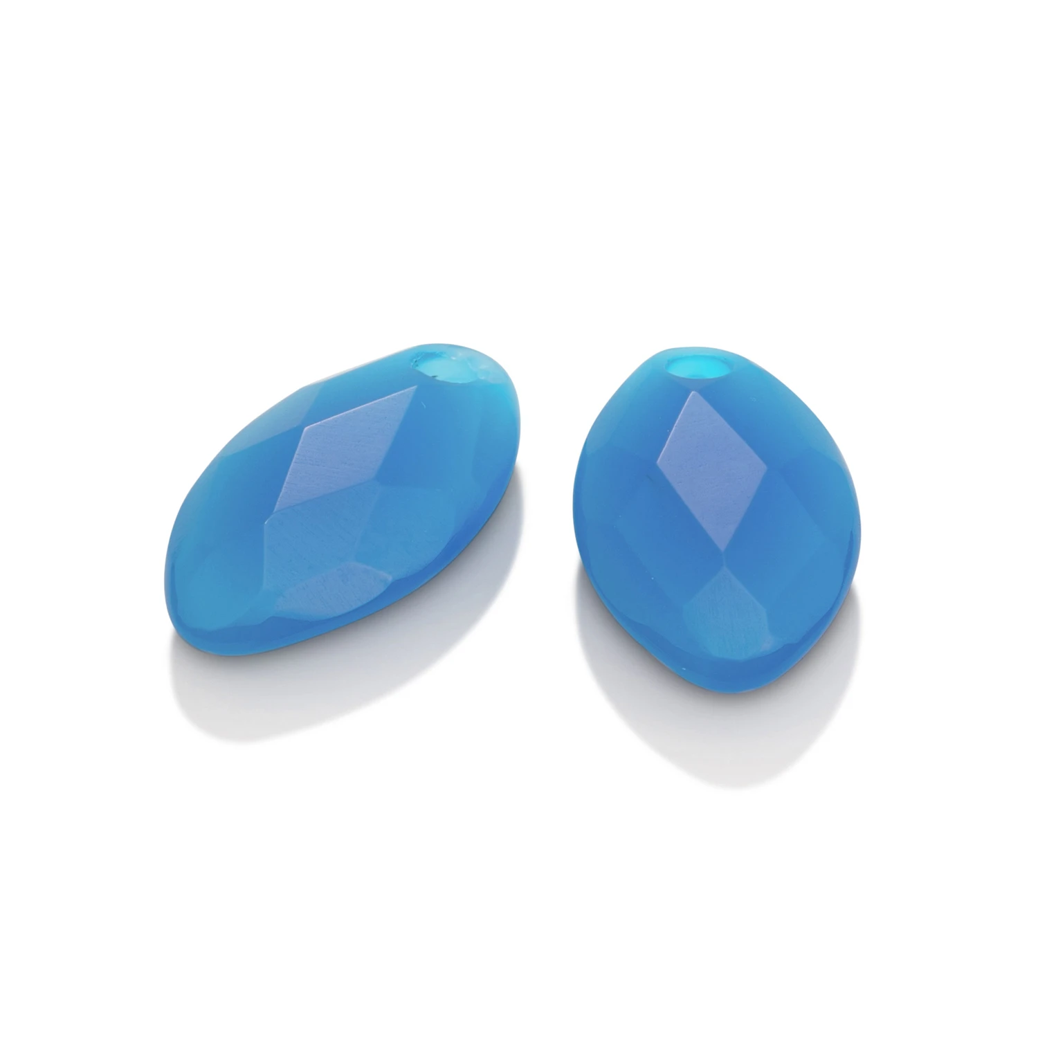 Earstones | Leaf Blue Agate Earleaf - small