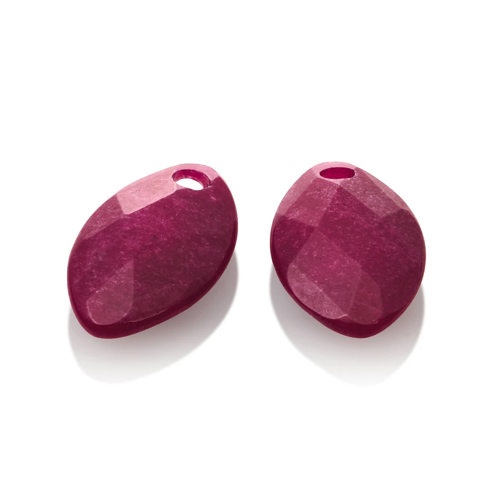 Earstones | Leaf Fuchsia Jade Earleaf - small