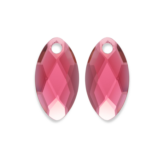 Earstones | Leaf - Fuchsia Quartz