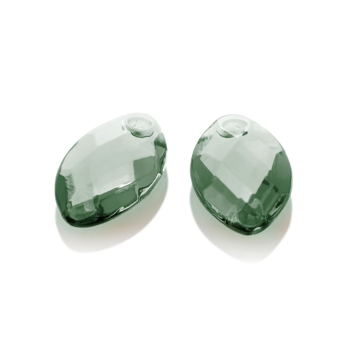 Earstones | Leaf Green Amethyst Earleaf - small