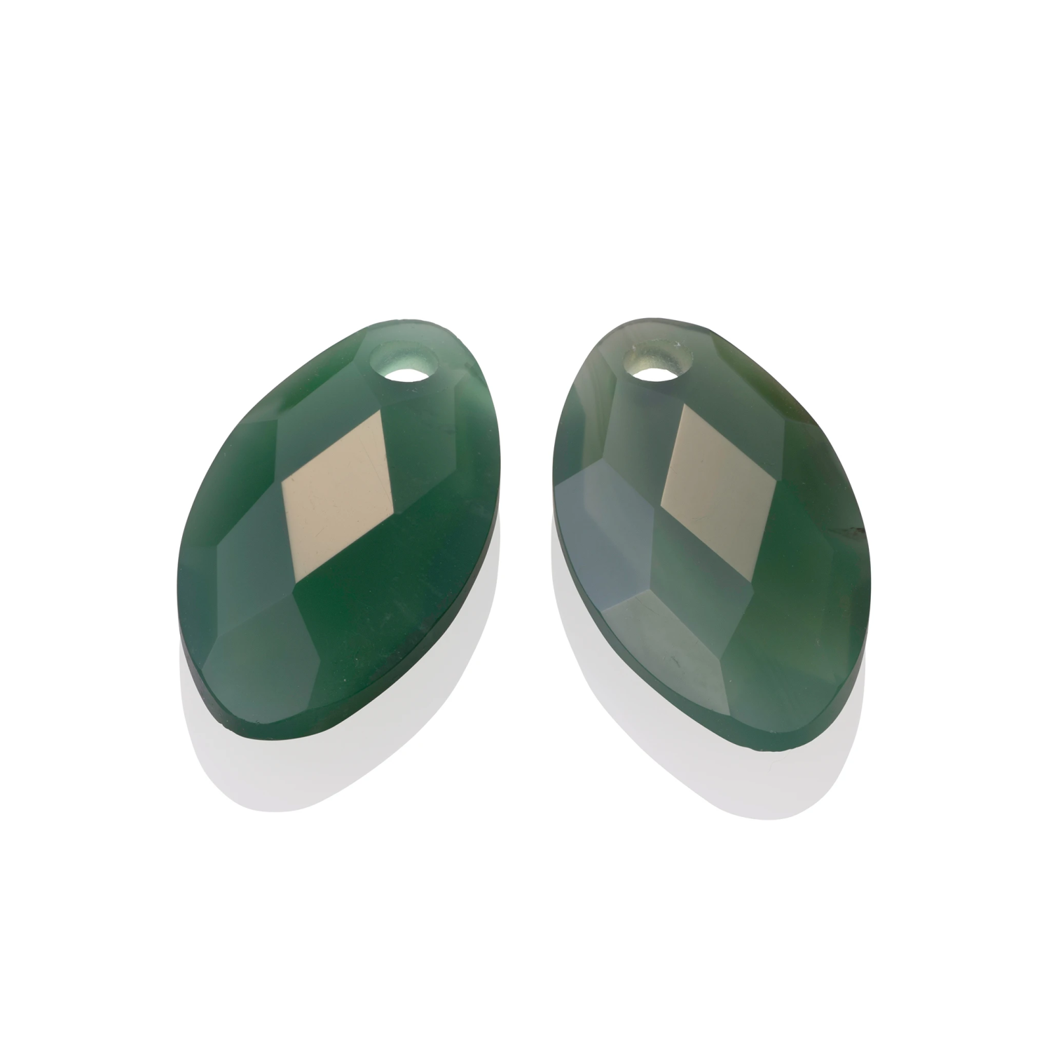 Earstones | Leaf - Green Onyx