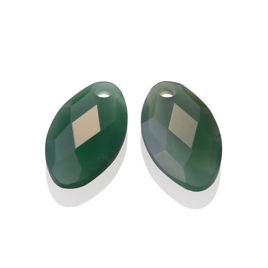 Earstones | Leaf - Green Onyx