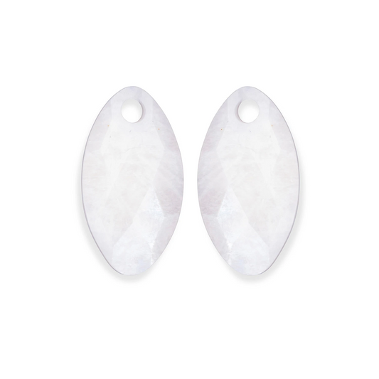 Earstones | Leaf - Moonstone