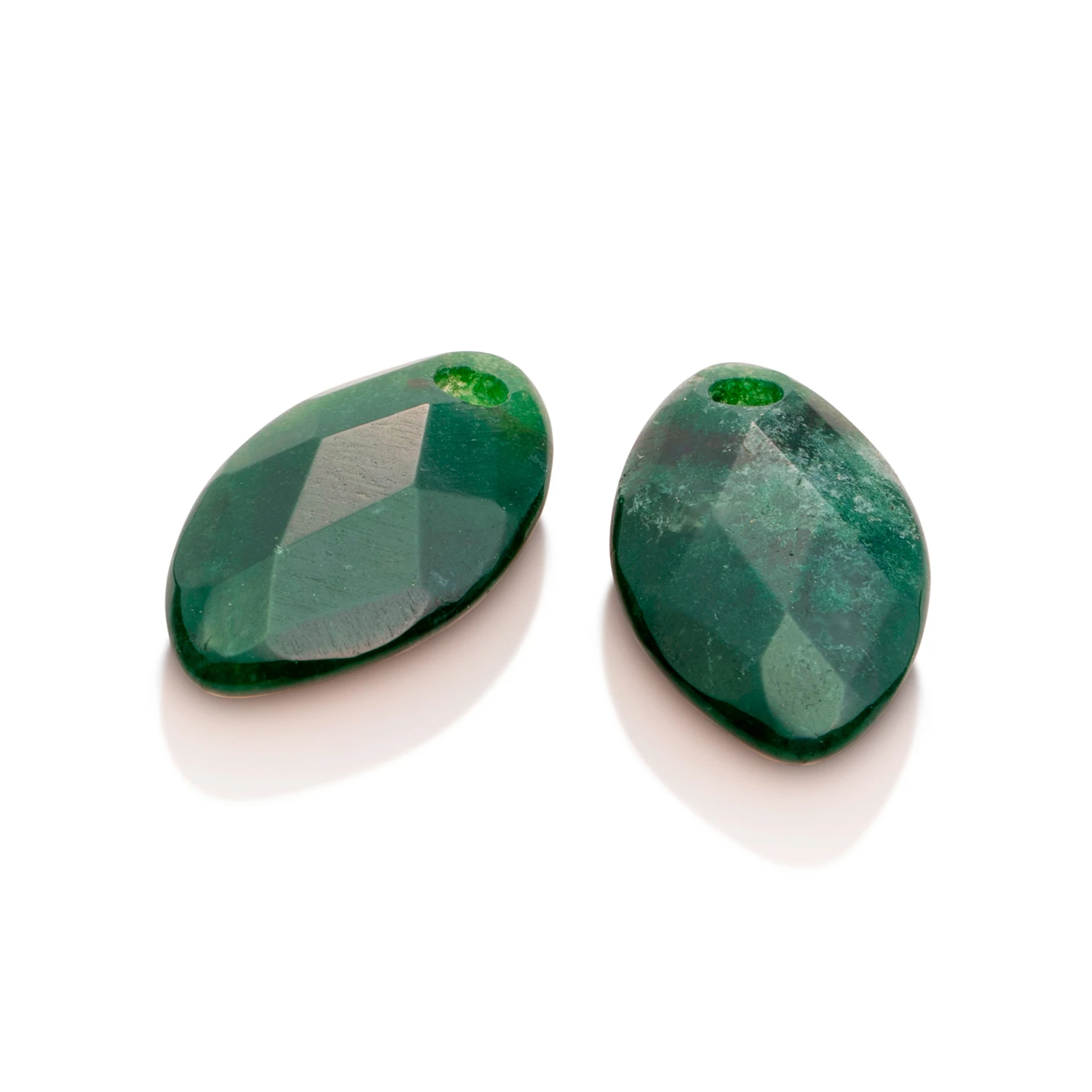 Earstones | Leaf Moss Agate Earleaf - small