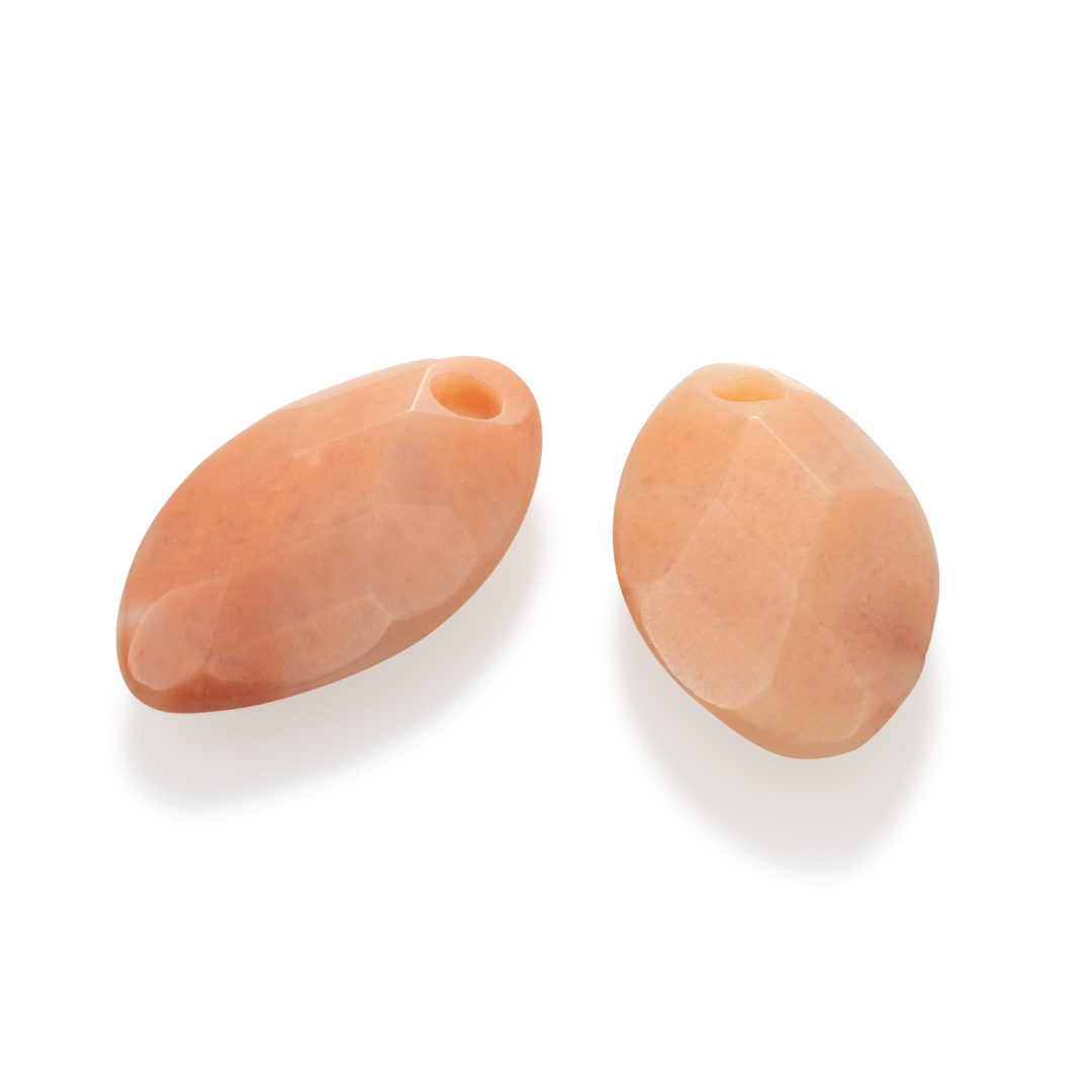 Earstones | Leaf Peach Rhodonite Earleaf - small