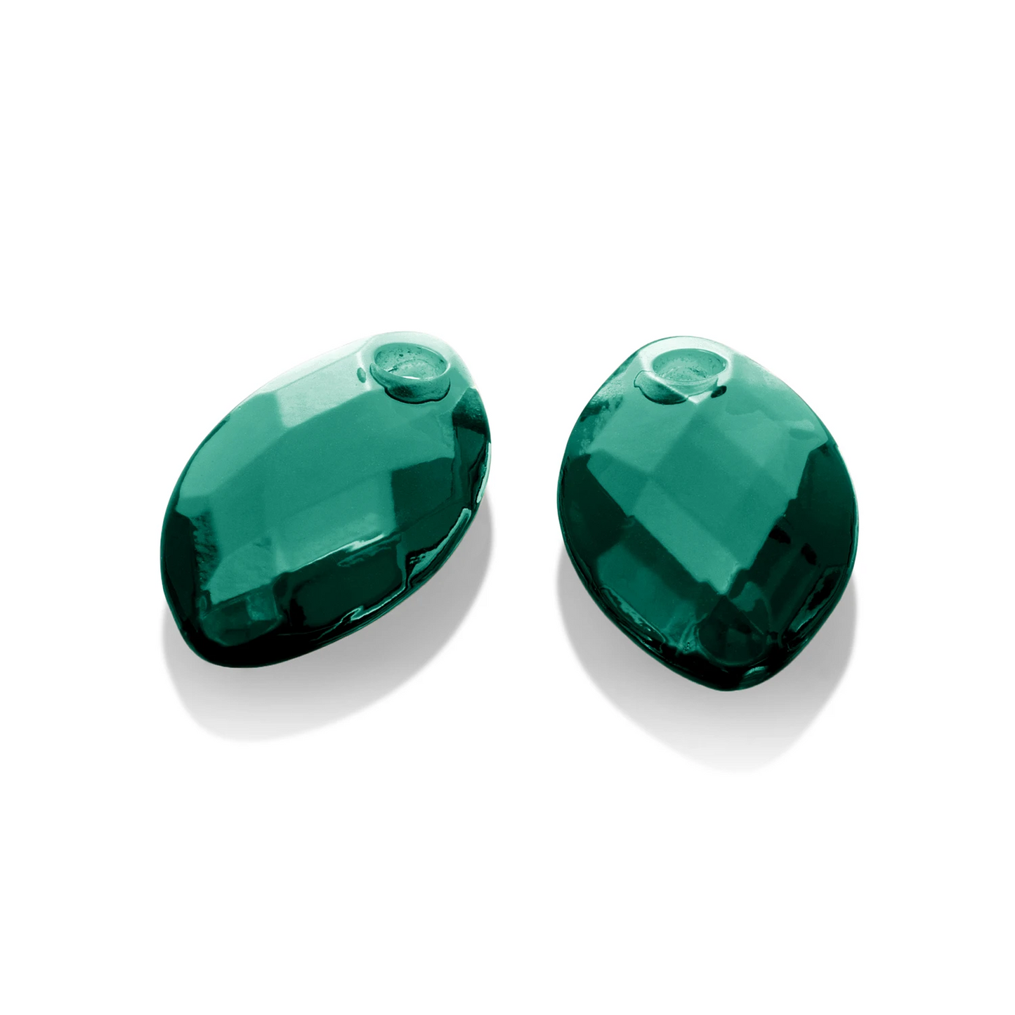 Earstones | Leaf Petrol Green Quartz Earleaf - small