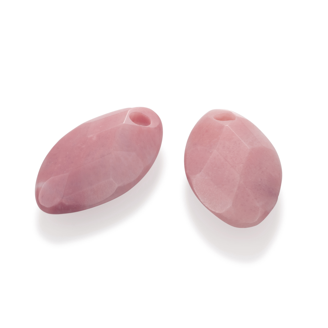 Earstones | Leaf Pink Rhodonite Earleaf - small