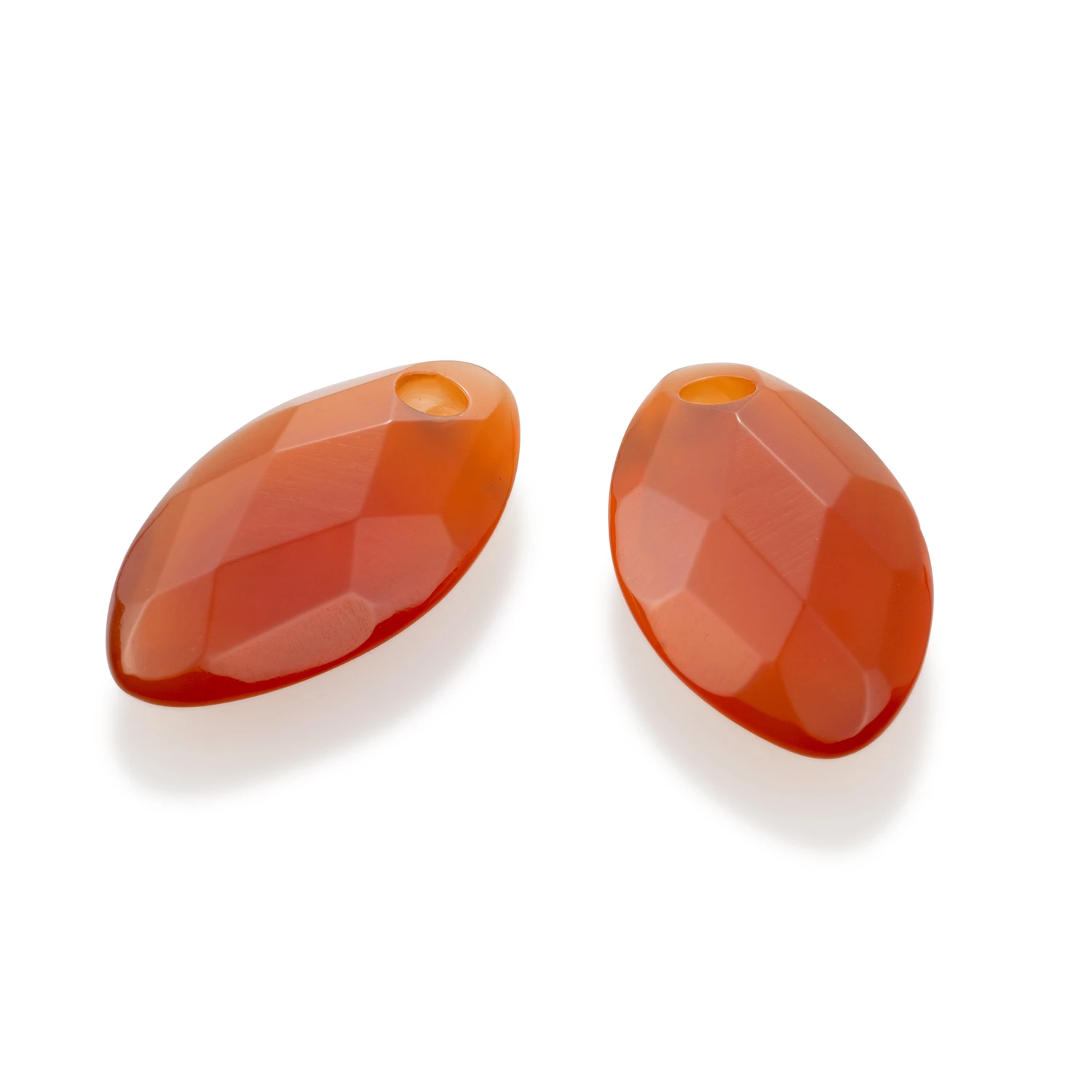 Earstones | Leaf Red Agate Earleaf - small