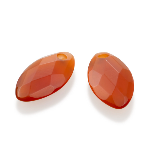 Earstones | Leaf Red Agate Earleaf - small
