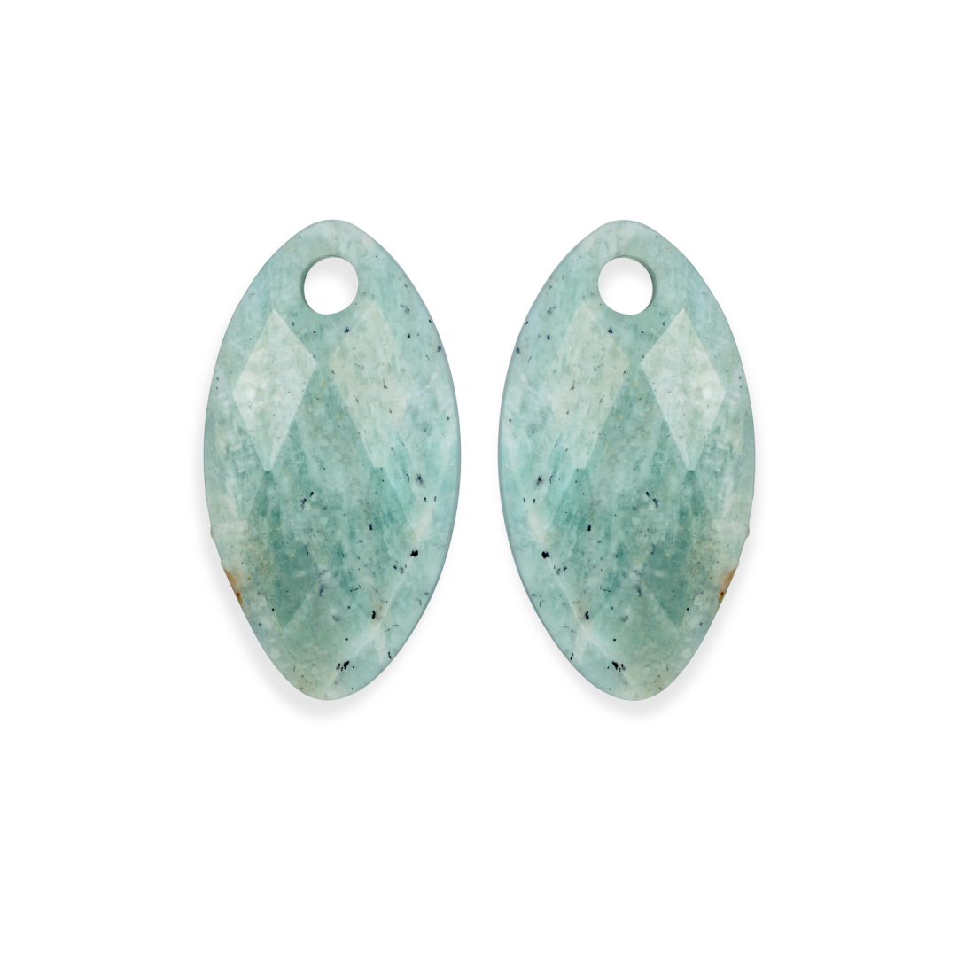 Earstones | Leaf - Rich Green Amazonite