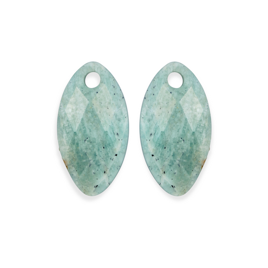 Earstones | Leaf - Rich Green Amazonite