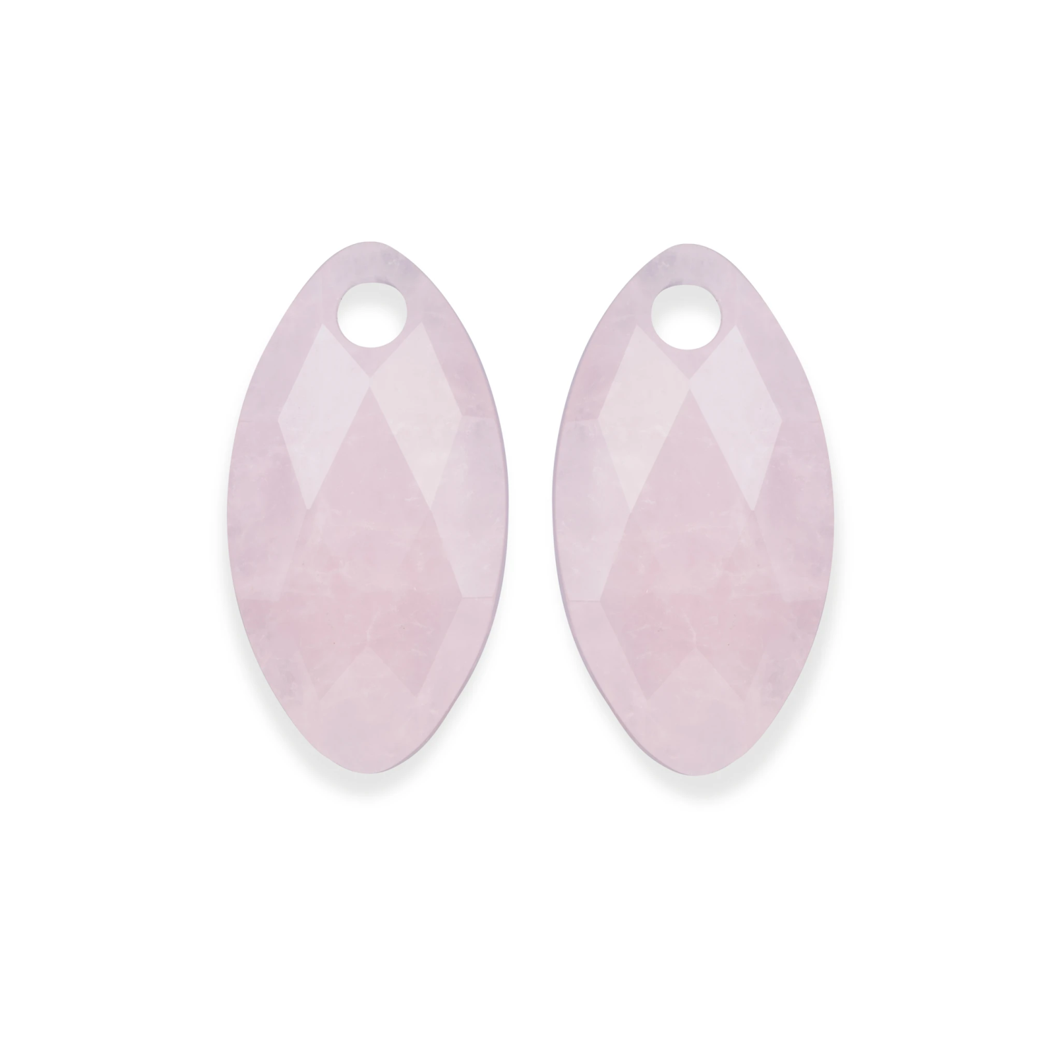 Earstones | Leaf - Rose Quartz