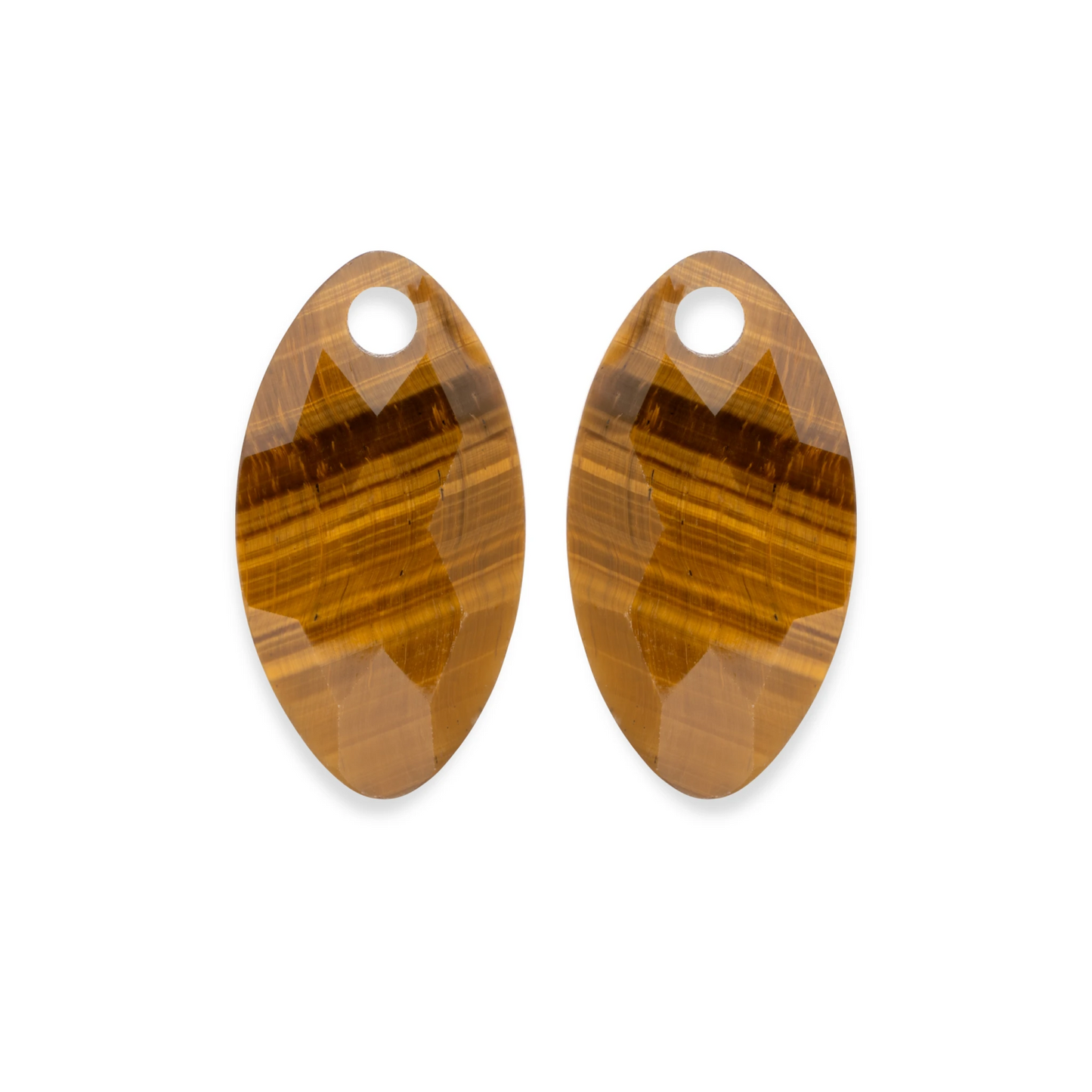 Earstones | Leaf Tiger Eye