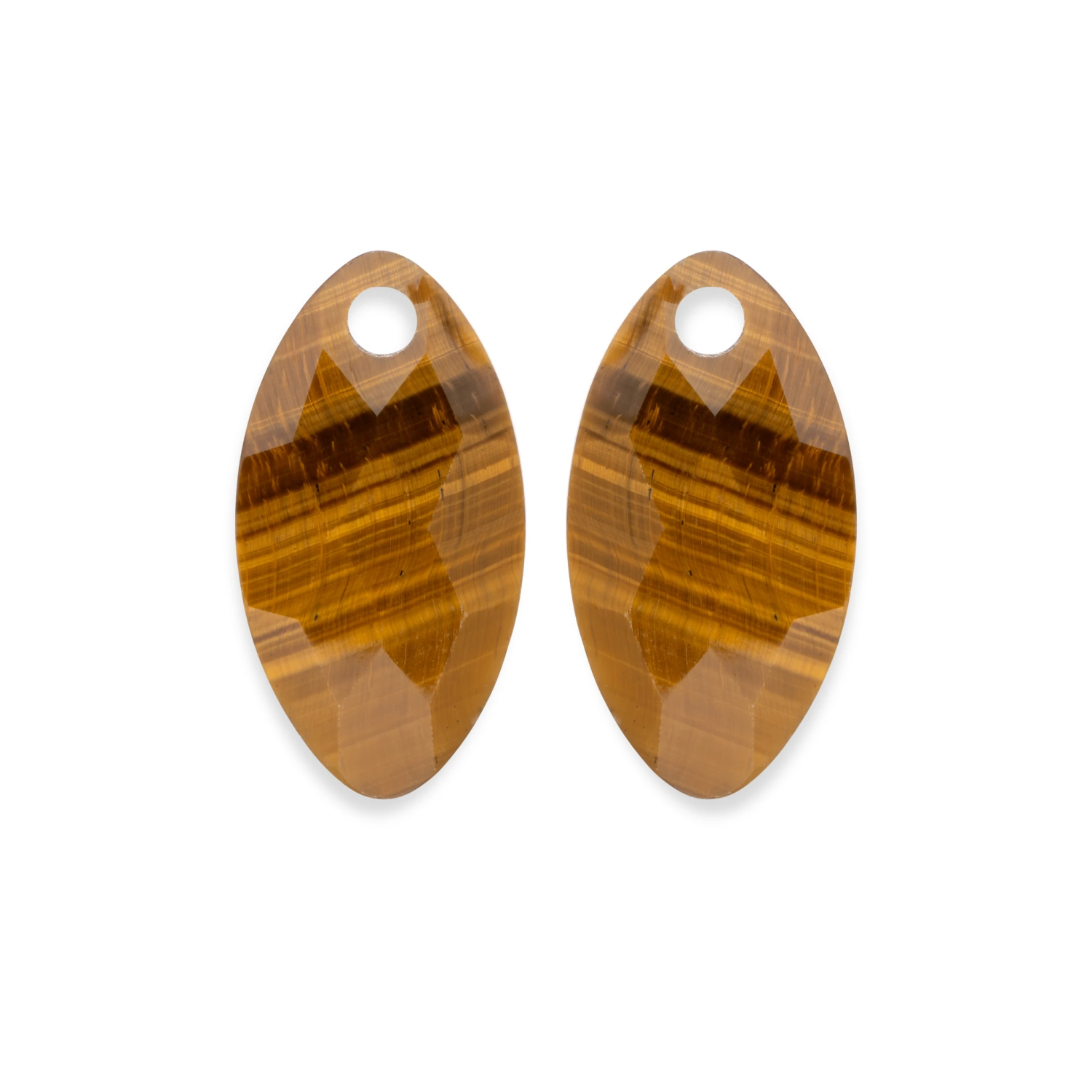 Earstones | Leaf Tiger Eye
