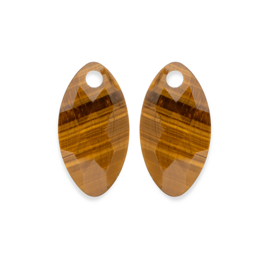 Earstones | Leaf Tiger Eye