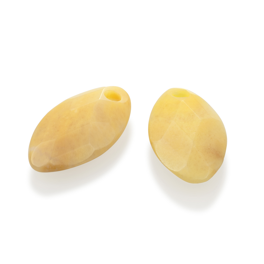 Earstones | Leaf Yellow Jade Earleaf - small