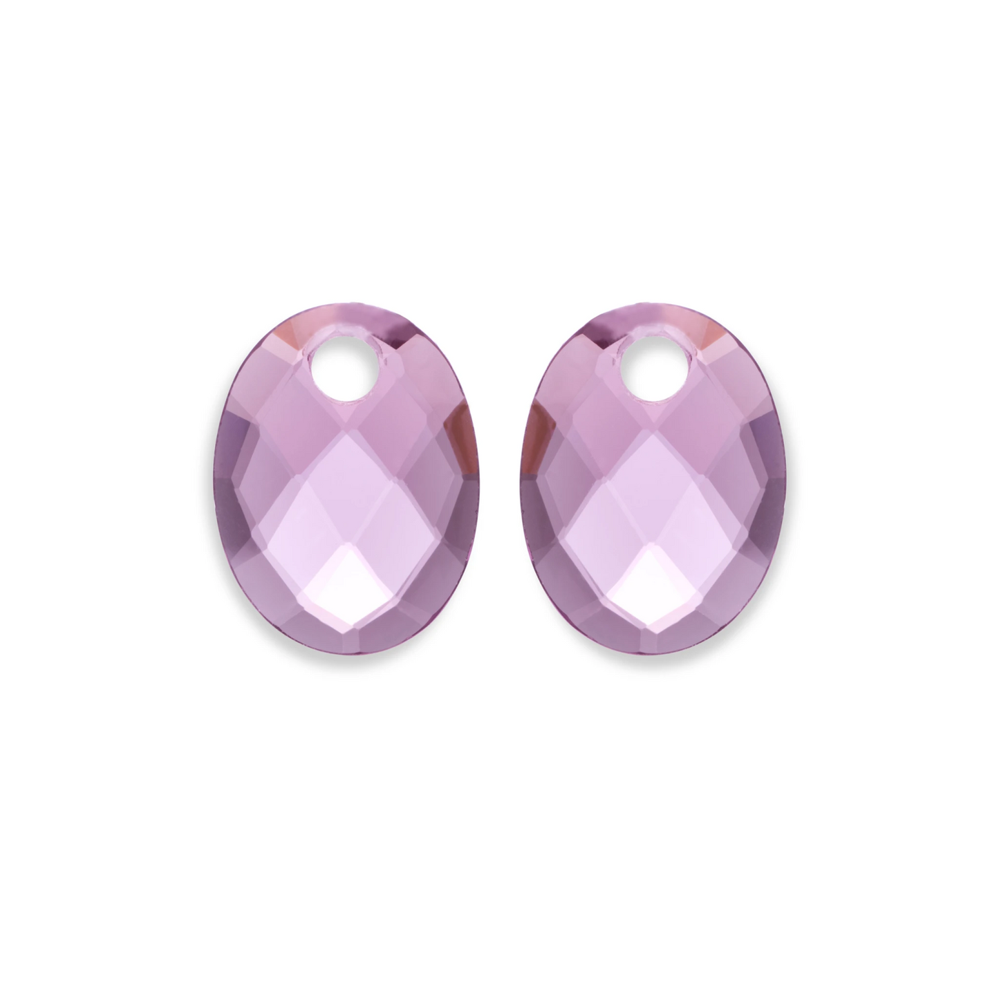 Earstones | Medium Oval Aubergine Quartz