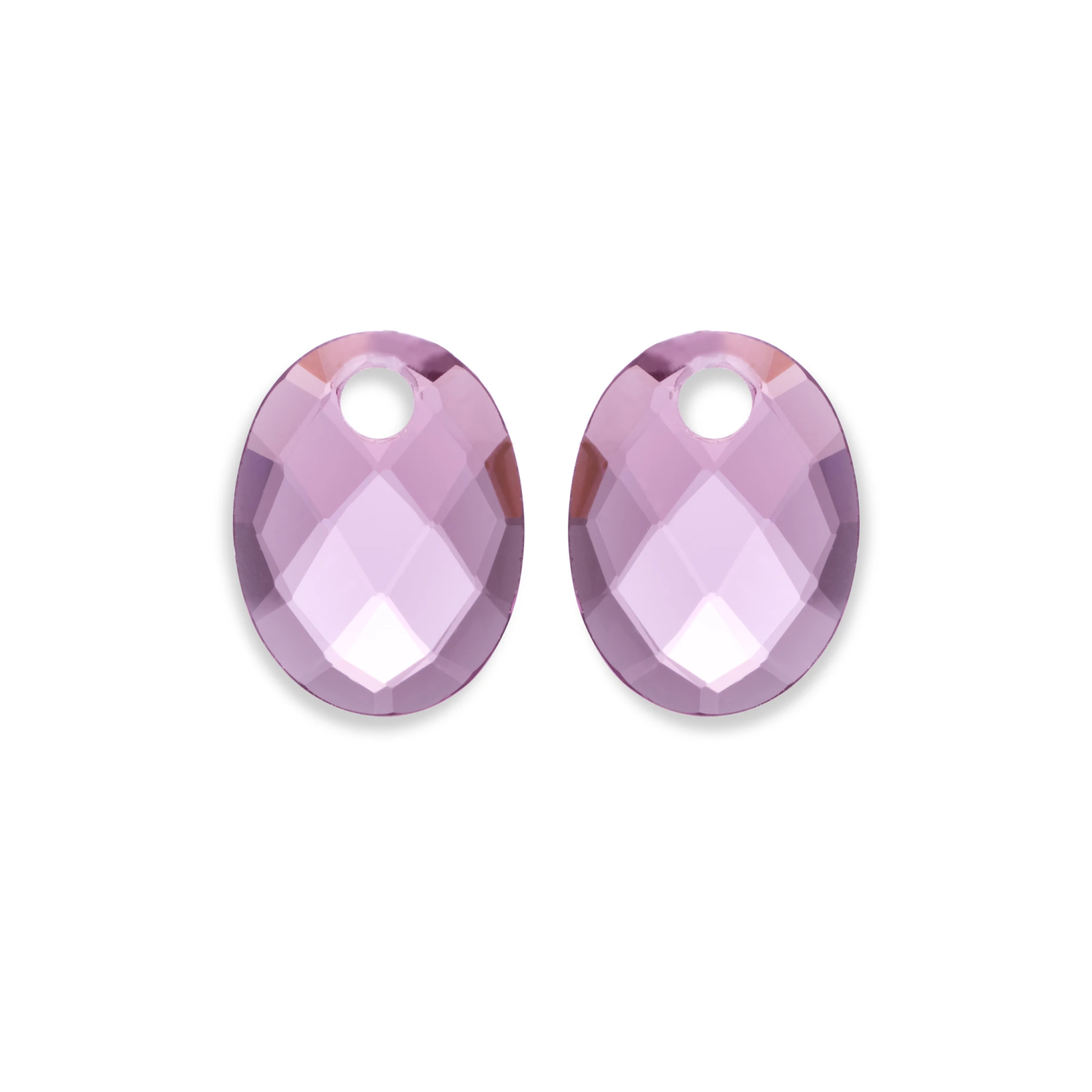 Earstones | Medium Oval Aubergine Quartz