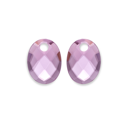 Earstones | Medium Oval Aubergine Quartz