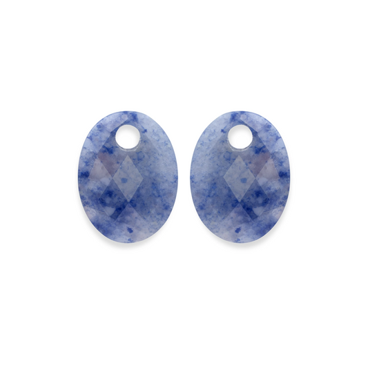 Earstones | Medium Oval Blue Aventurine