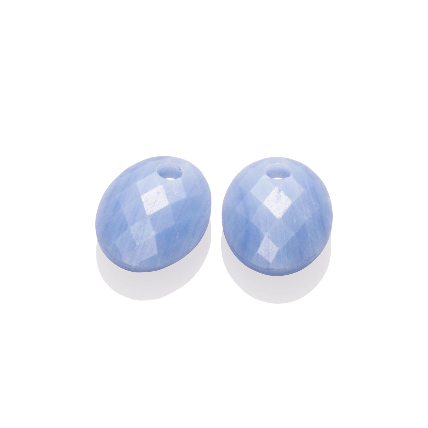 Earstones | Medium Oval - Blue Lace Agate