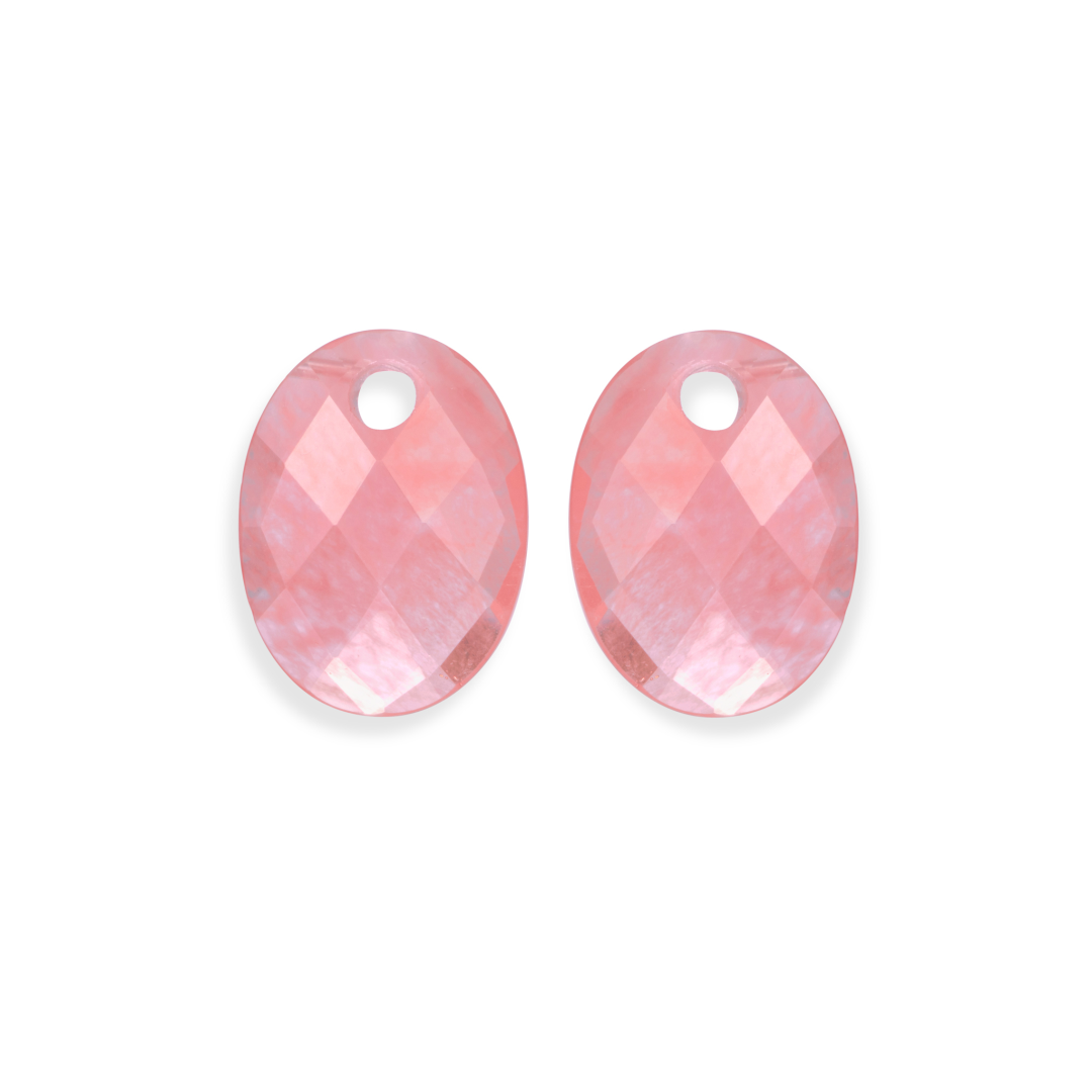 Earstones | Medium Oval - Cherry Quartz