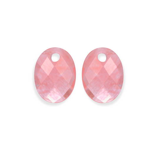 Earstones | Medium Oval - Cherry Quartz