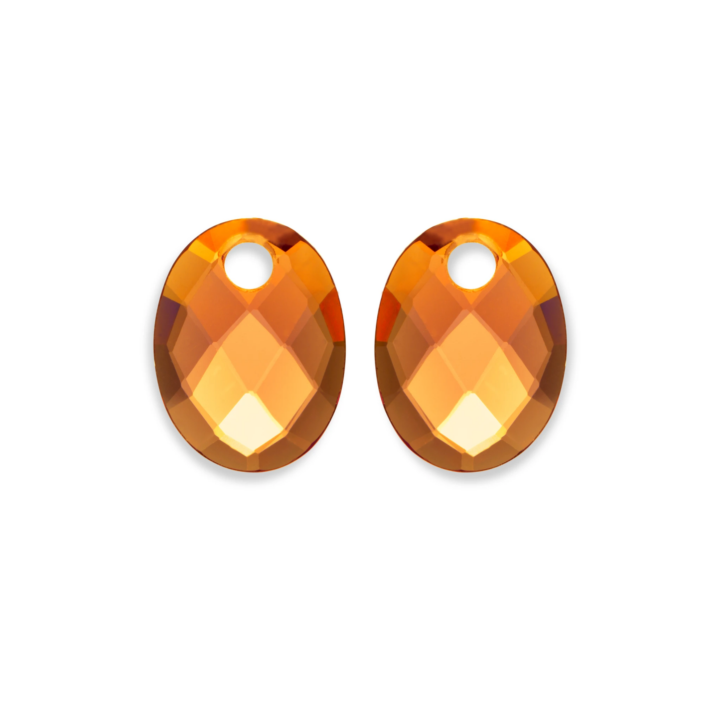 Earstones | Medium Oval Citrine Quartz
