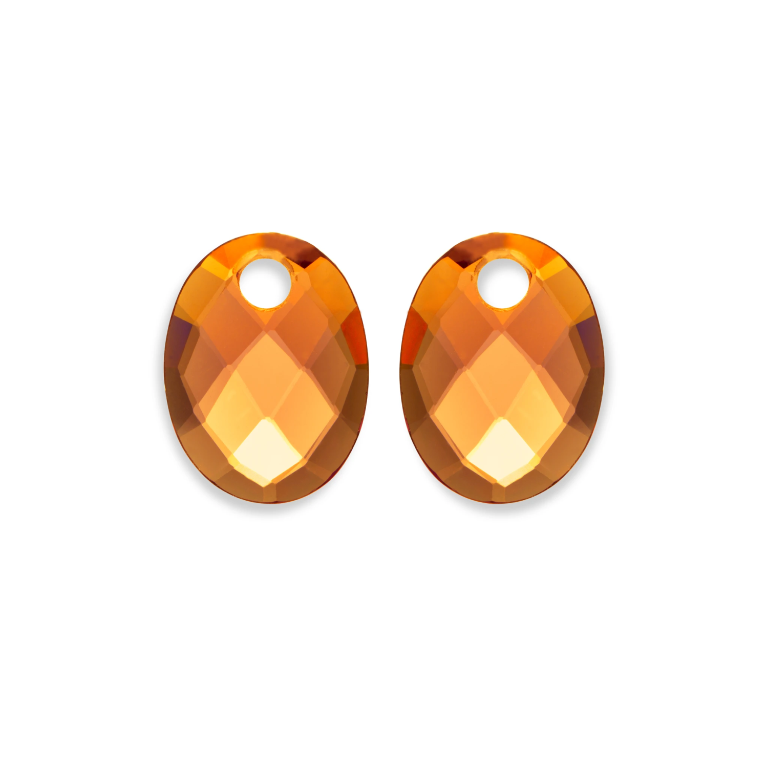 Earstones | Medium Oval Citrine Quartz