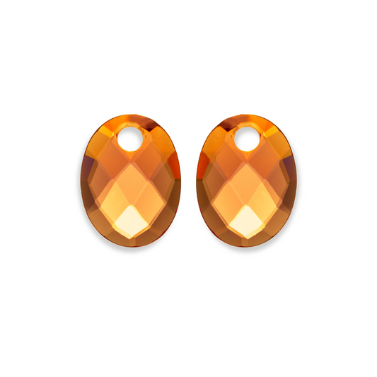 Earstones | Medium Oval Citrine Quartz