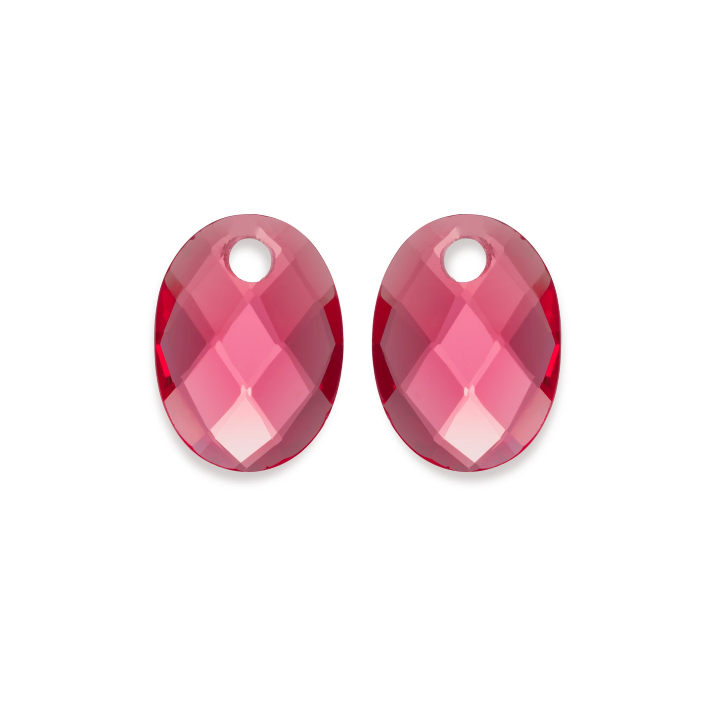 Earstones | Medium Oval - Fuchsia Quartz