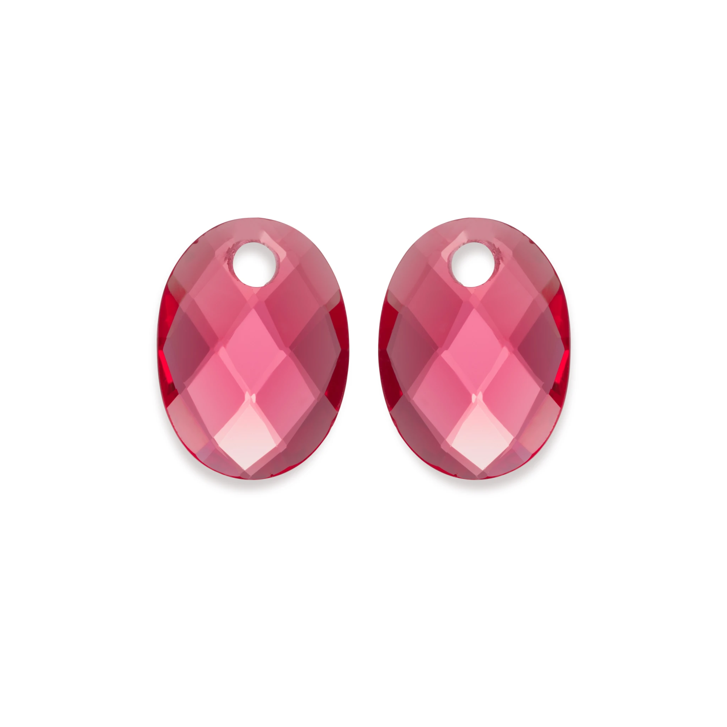 Earstones | Medium Oval - Fuchsia Quartz