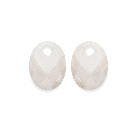 Earstones | Medium Oval - Mother of Pearl