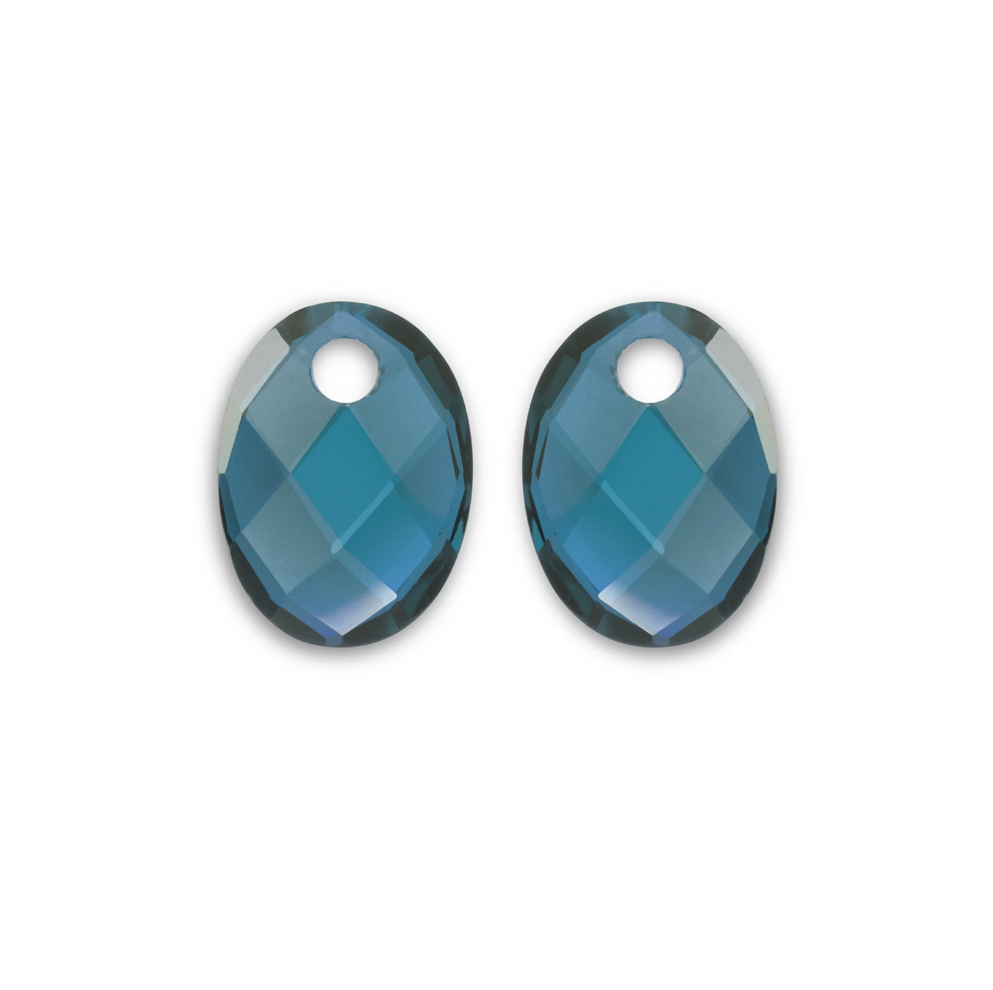 Earstones | Medium Oval - Ocean Topaz Quartz