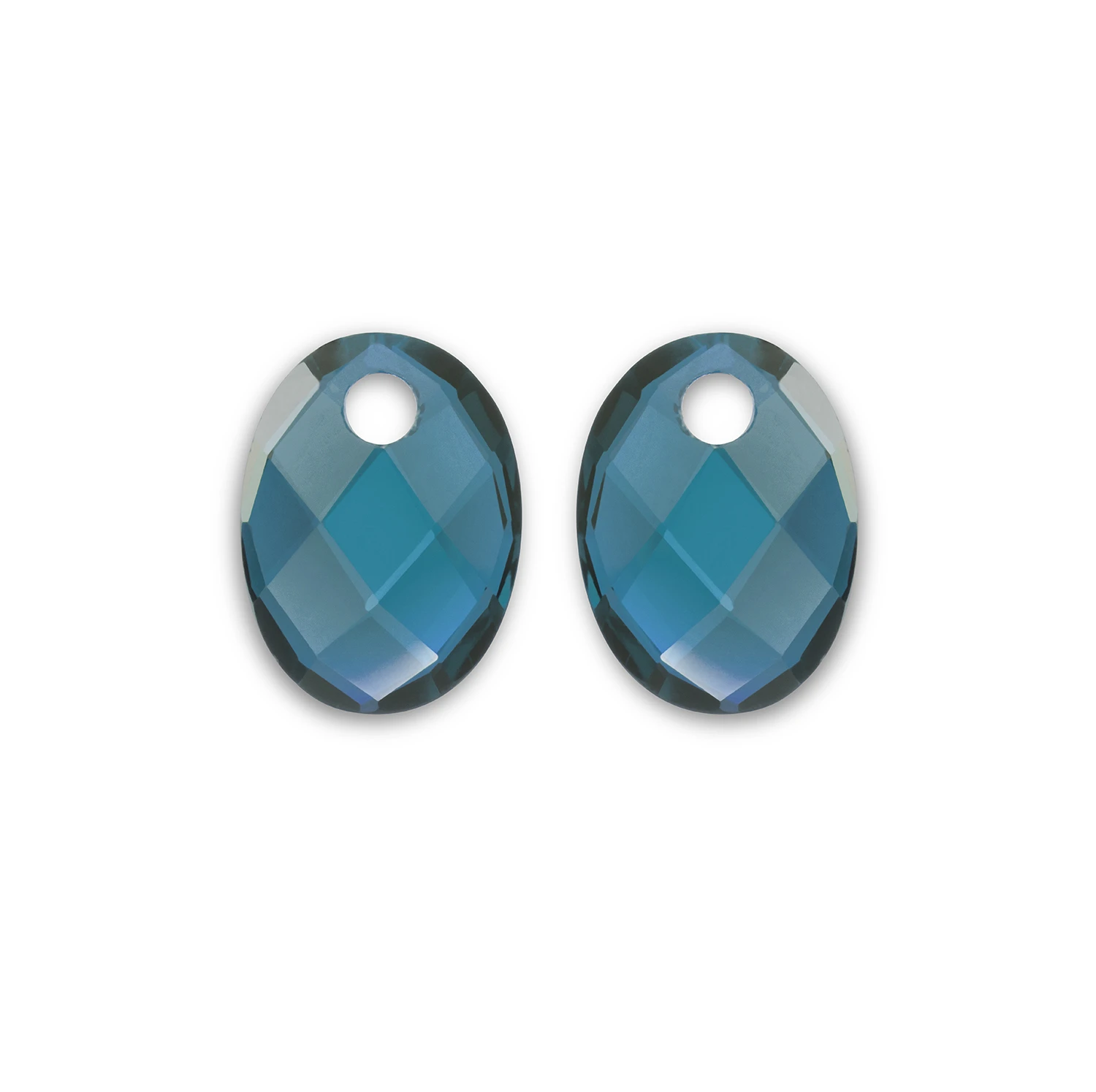 Earstones | Medium Oval - Ocean Topaz Quartz