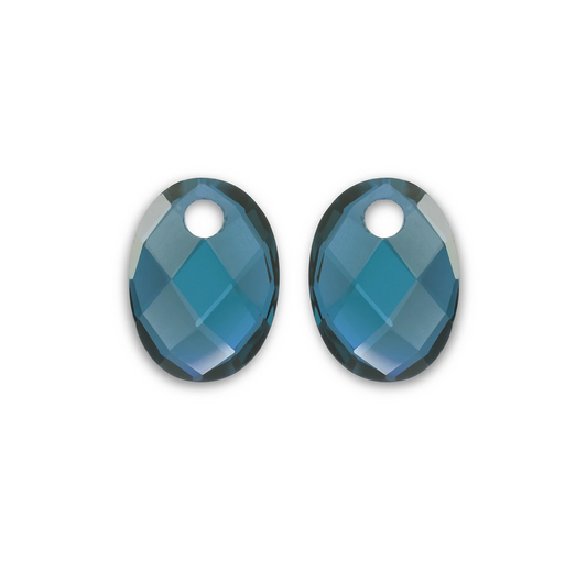 Earstones | Medium Oval - Ocean Topaz Quartz