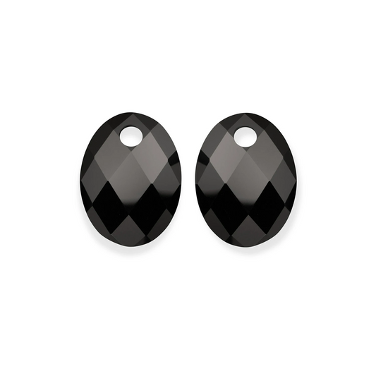 Earstones | Medium Oval Onyx