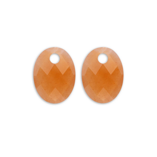 Earstones | Medium Oval - Red Aventurine