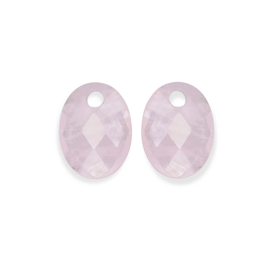 Earstones | Medium Oval - Rose Quartz