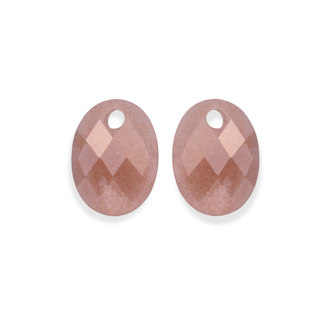 Earstones | Medium Oval - Sunstone