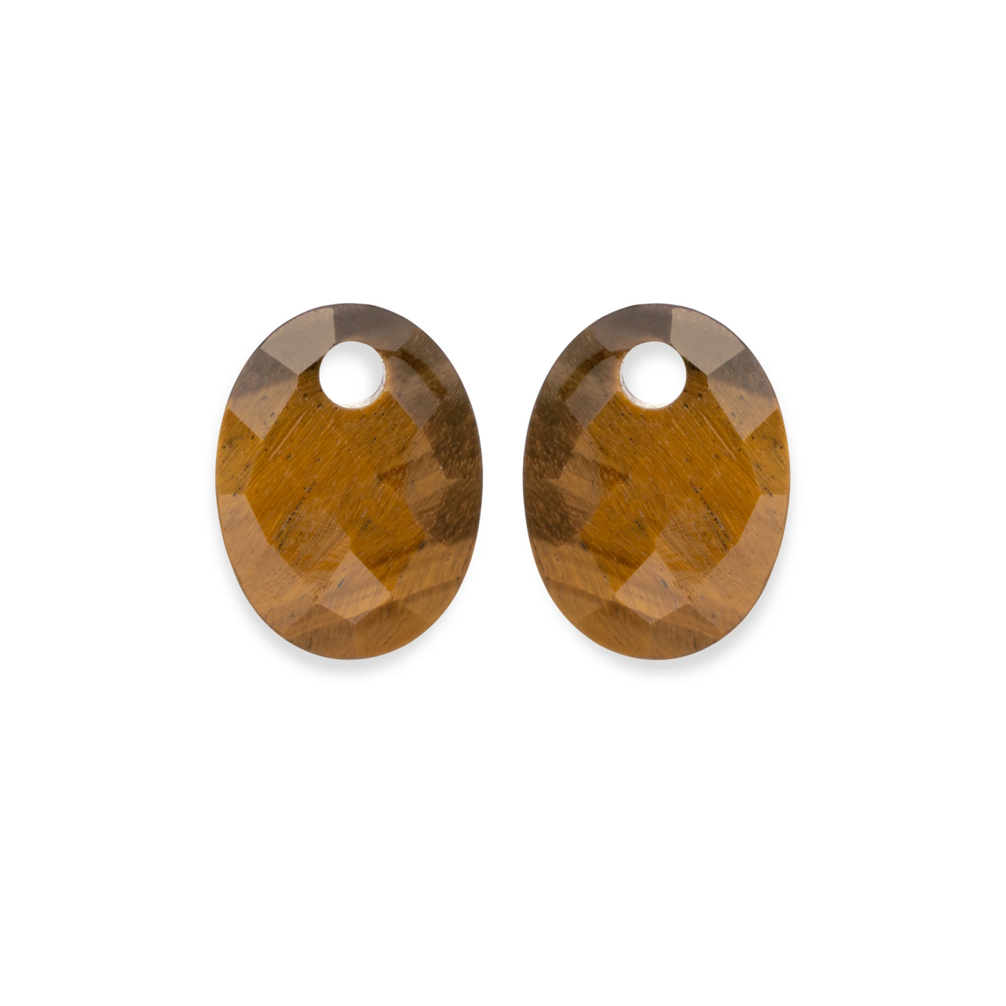 Earstones | Medium Oval Tiger Eye